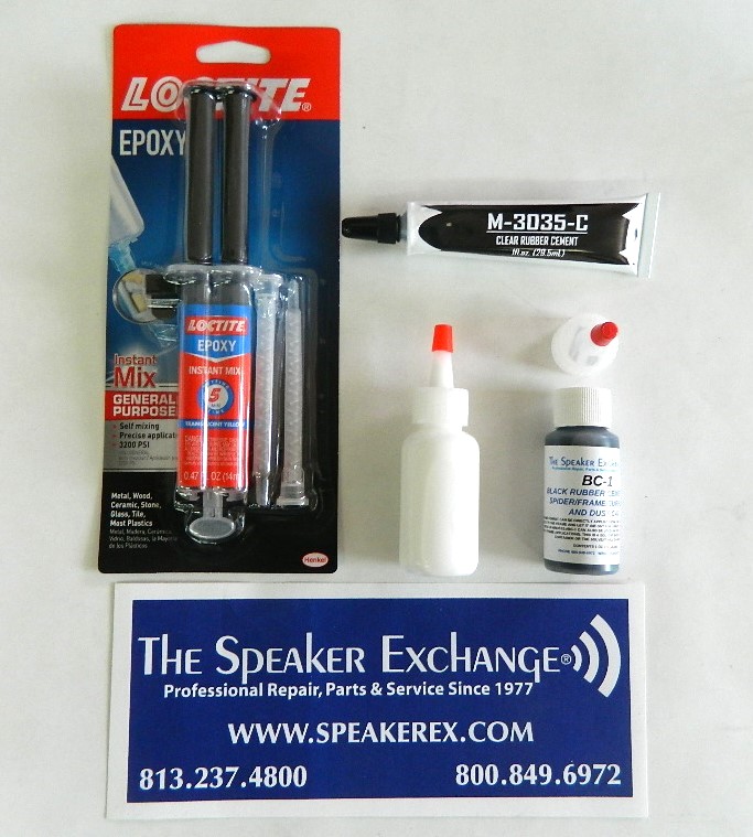 Professional Speaker Repair Glue Pack- 2 Contact Cement, Latex, Epoxy