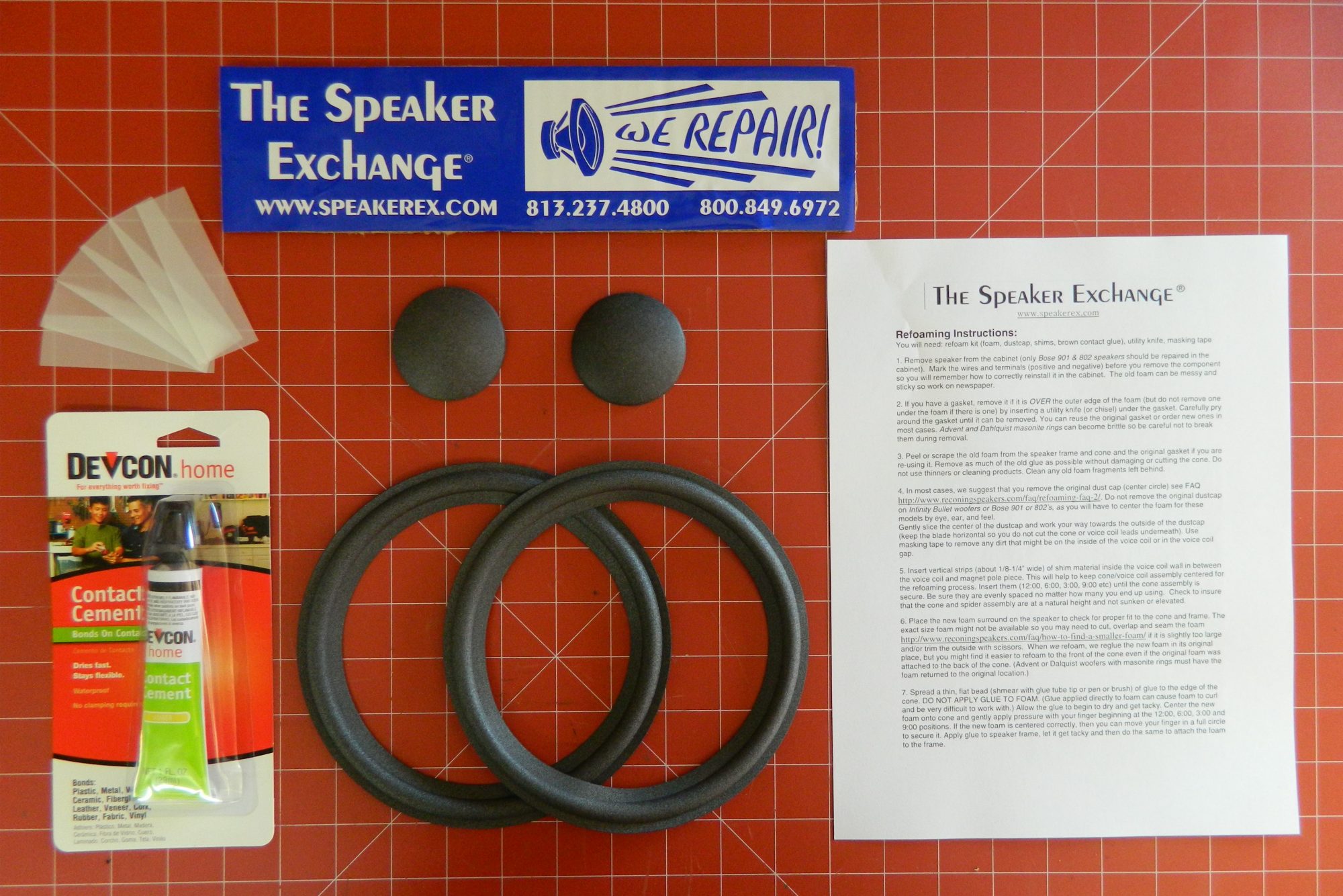 JBL LE-8, 2108, 2115, 112A, 4315B, L 212, 8" Speaker Foam Repair Kit - Foto 10